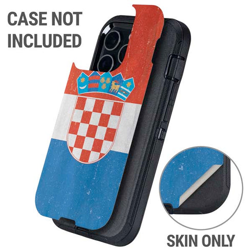 Croatia Flag Distressed Otterbox Defender iPhone Skin